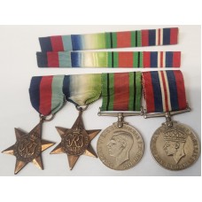 GREAT BRITAIN 1939 - 1945 . WWII MILITARY MEDALS . FULL SIZE and MINI . with RIBBONS